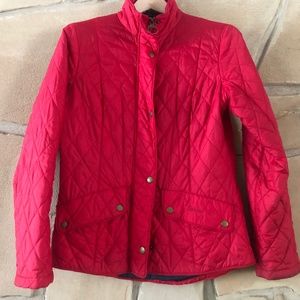 Women's Barbour Red Quilted Zip Jacket Size 8.